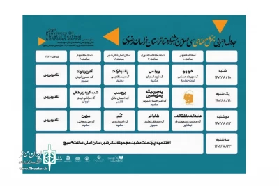 جدول اجراهای سی و سومین جشنواره تئاتر استان خراسان رضوی منتشر شد